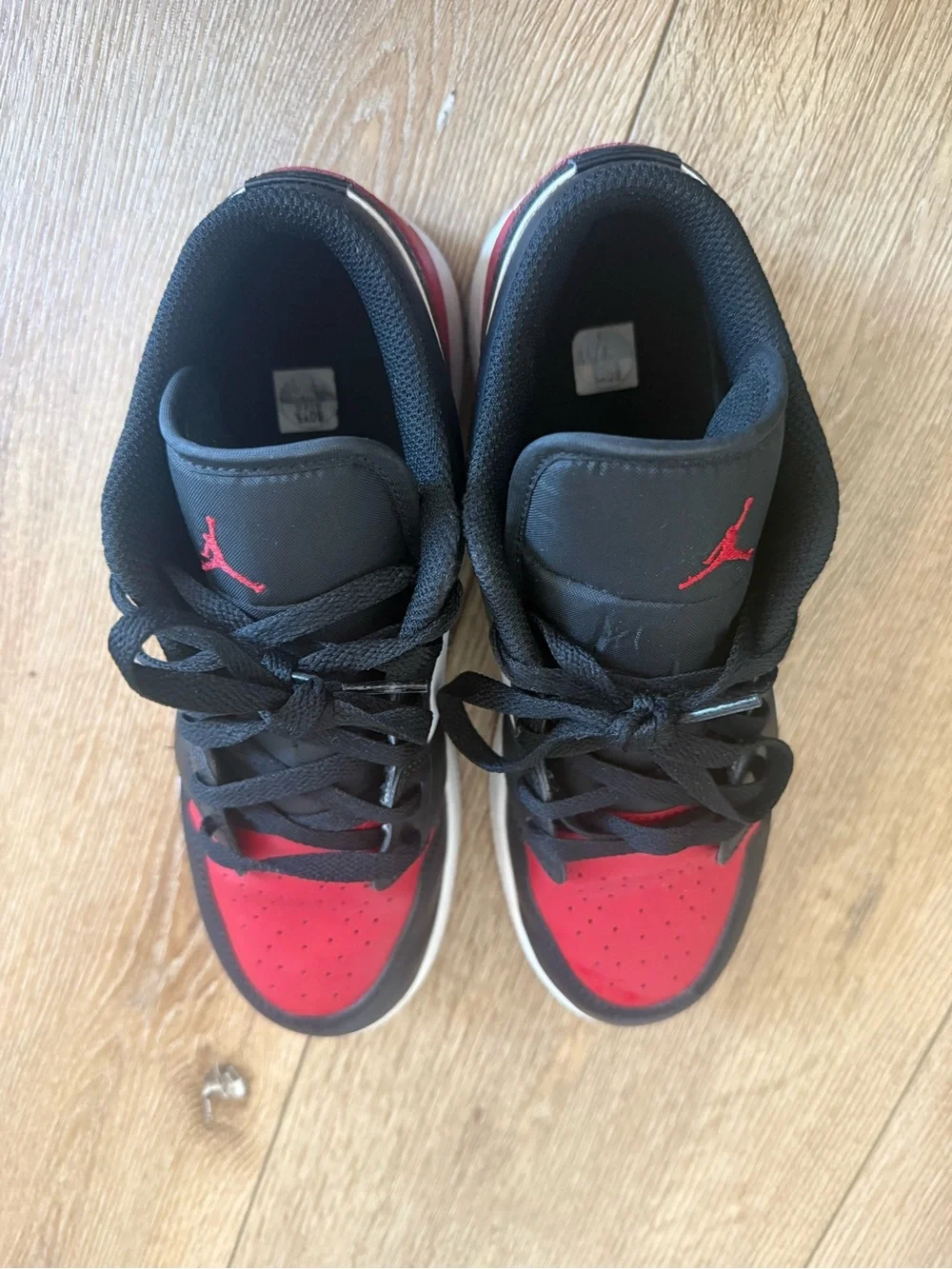 Nike Air Jordan Low-Top Sneakers in Black, White & Red